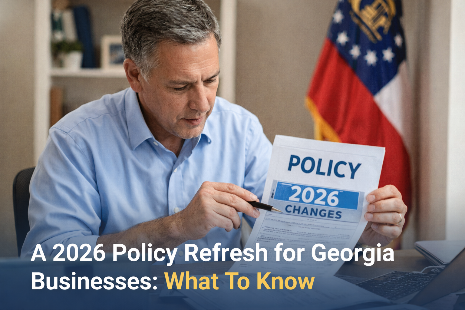 Georgia business owner reviewing 2026 insurance policy changes for small business coverage